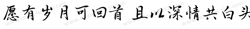 愿有岁月可回首 且以深情共白头字体转换